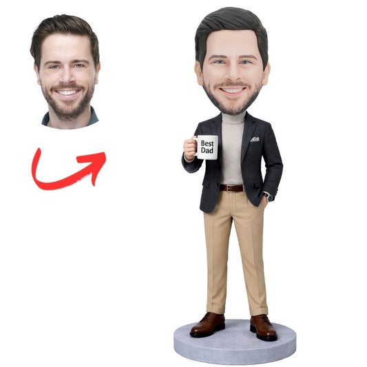 Khaki Trousers Business Best Dad Custom Bobbleheads