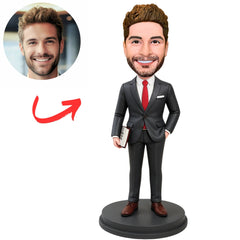Real Estate Agent Holding a Contract Custom Bobbleheads
