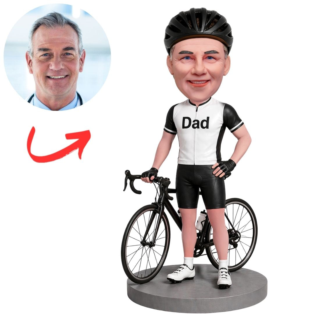 Cycling Dad Bicycle Man Custom Bobbleheads