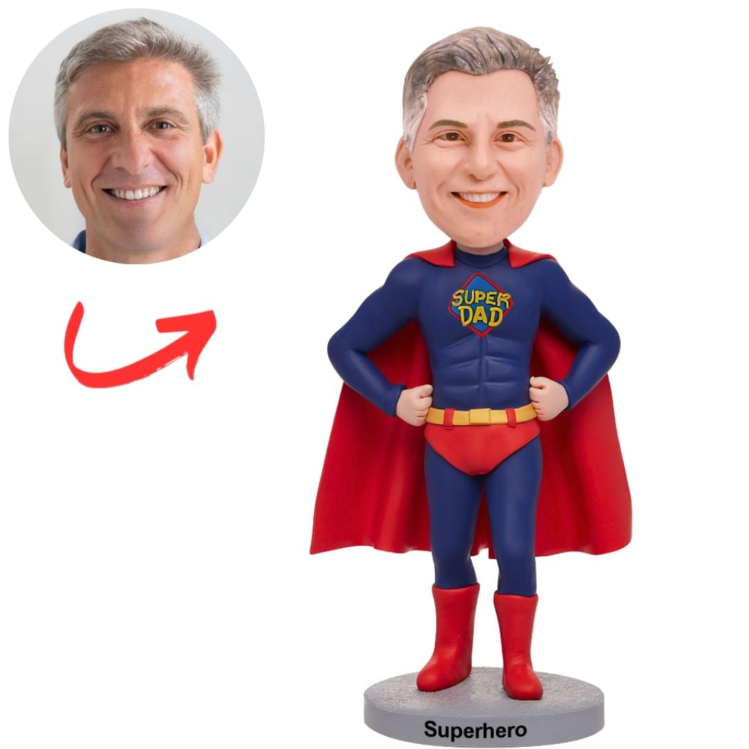 Comic Super Dad Superhero Custom Bobbleheads