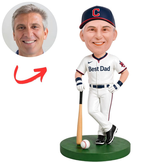 Cleveland Guardian Best Dad Baseball Player Custom Bobbleheads