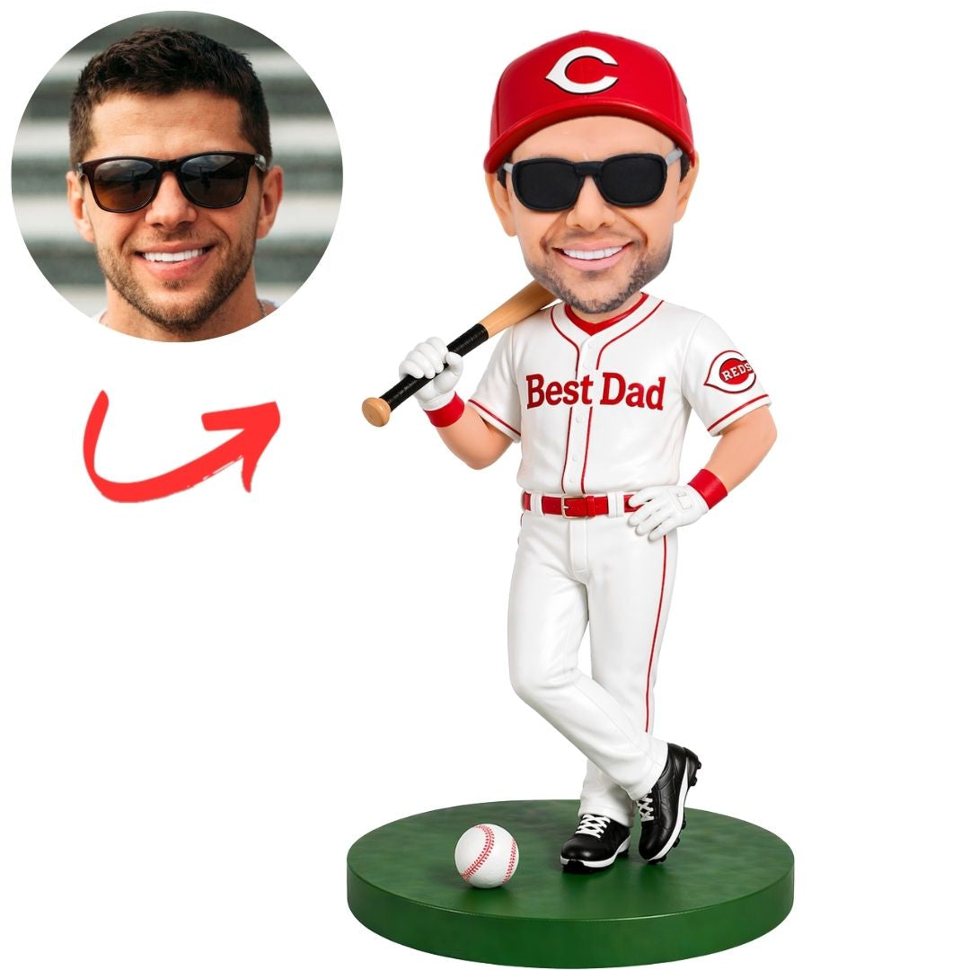 Cincinnati Reds Best Dad Baseball Player Custom Bobbleheads