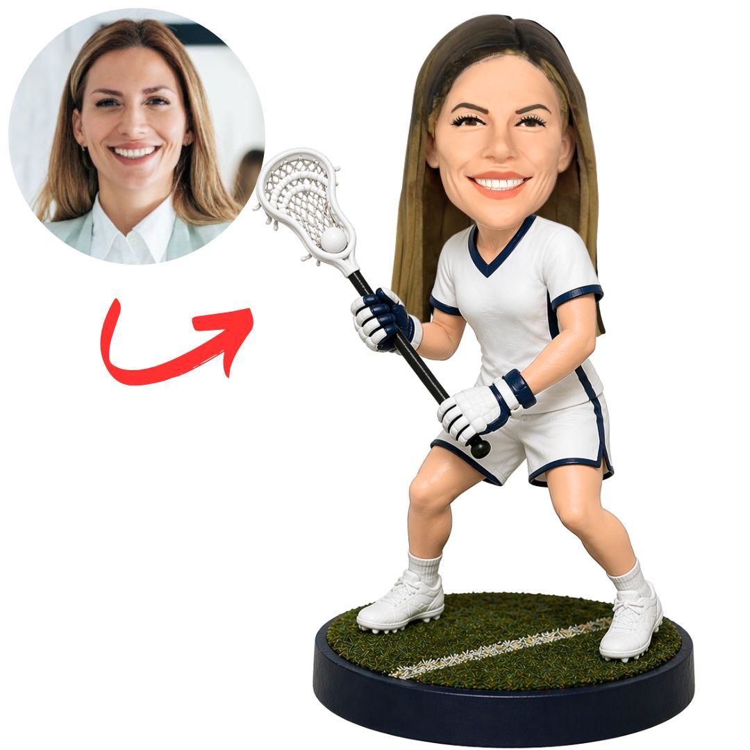 Female Lacrosse Player Custom Bobbleheads