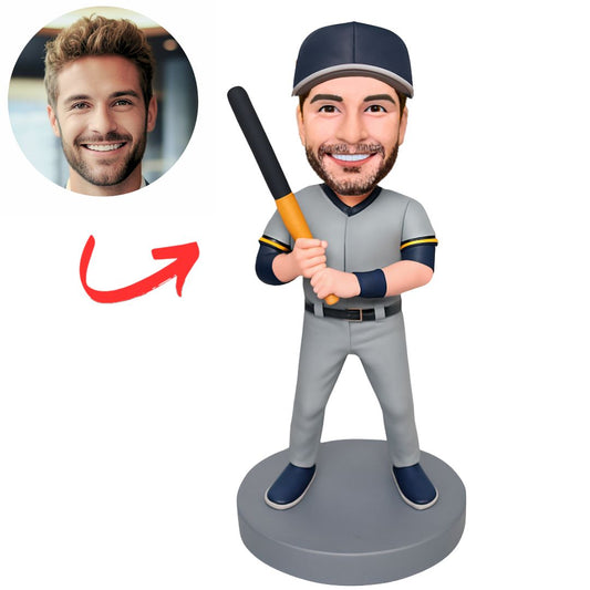 Sports Man Holding Baseball Bat Custom Baseball Bobbleheads