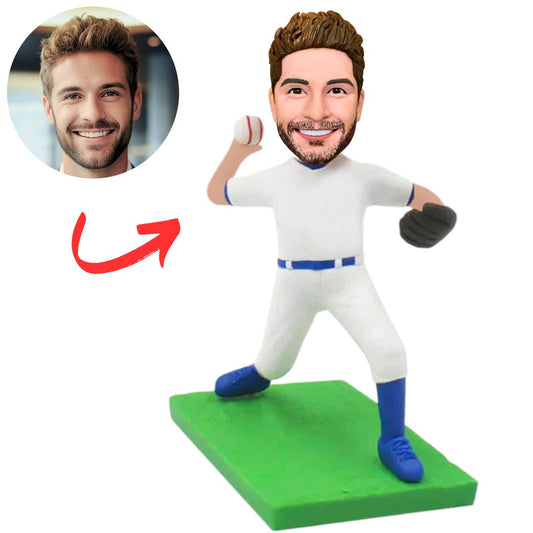 Baseball Player Catching The Ball Custom Bobbleheads