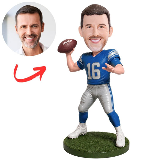 Detroit Lions Quarterback Throwing Football Custom Bobblehead