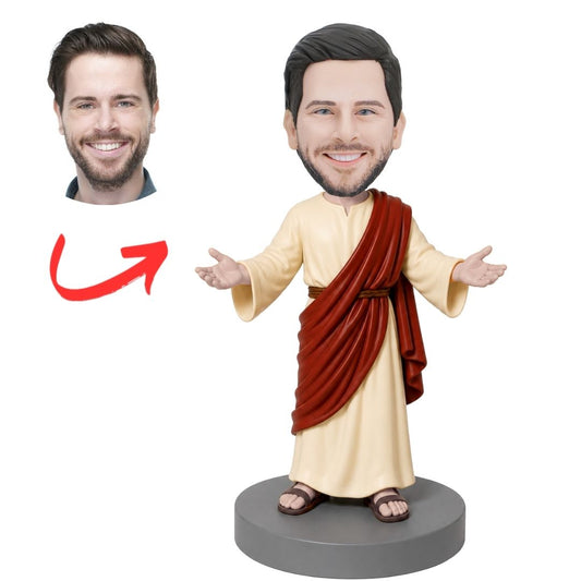 Jesus in White Robe with Red Sash Custom Bobblehead