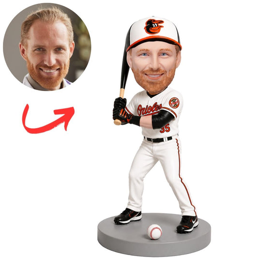 Orioles Baseball Player Ready to Bat Custom Bobblehead