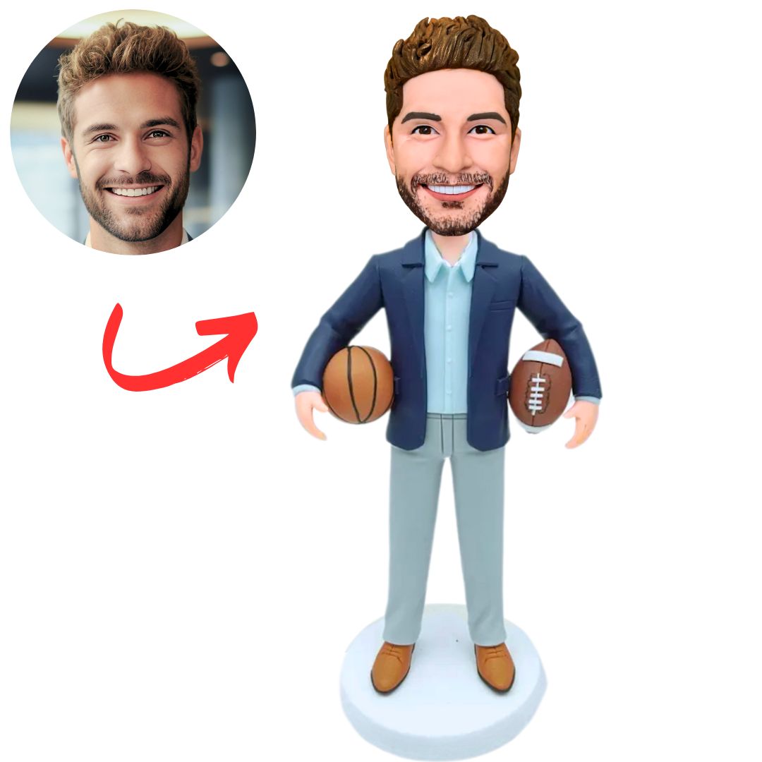 Basketball And Football Coach Custom Bobbleheads