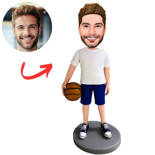 Man Holding Basketball Custom Bobbleheads Gifts for Him