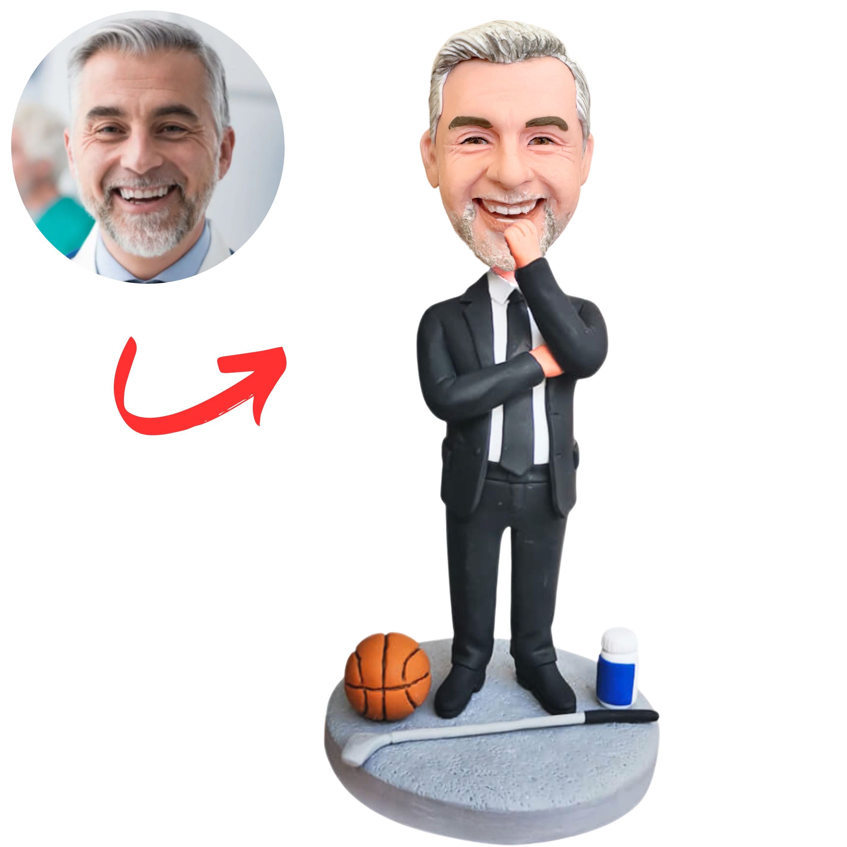 Handsome Basketball Coach Custom Sports Bobbleheads