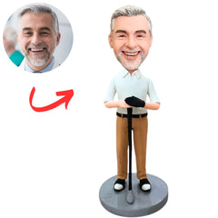 Golf Player in White T-shirt Custom Bobbleheads