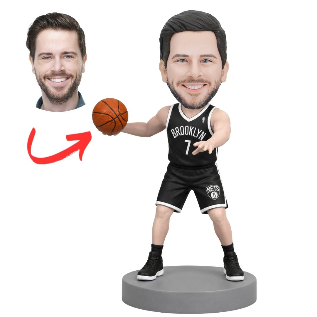 Brooklyn Nets Player Reaching Forward Custom Basketball Bobblehead