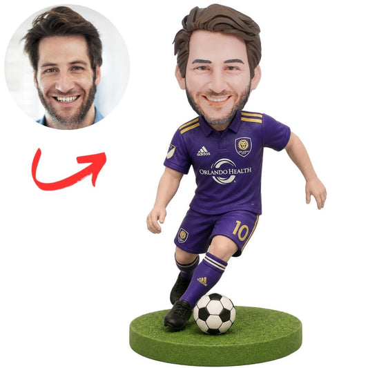 Orlando City Player with Foot on Ball Custom Soccer Bobblehead