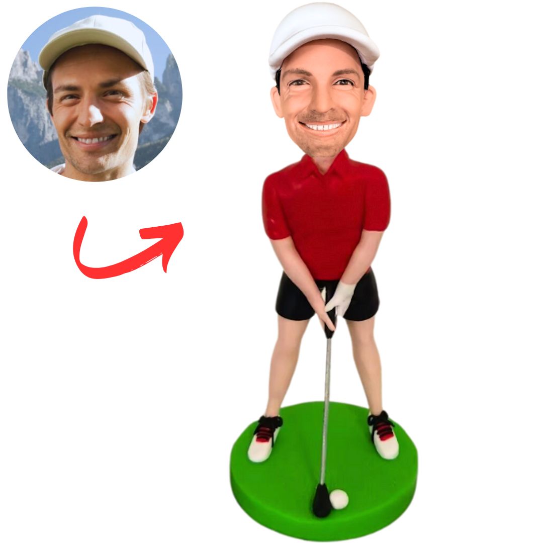 Cool Male Golf Player Custom Bobbleheads