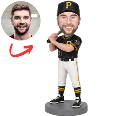 Pittsburgh Pirates Baseball Batter with Bat over Shoulder Custom Bobblehead