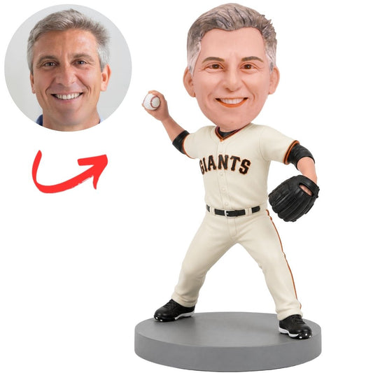 San Francisco Giants Baseball Pitcher with Raised Ball Custom Bobblehead