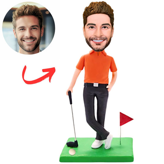 Golf Course Man with Flag Custom Bobbleheads
