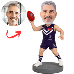 Fremantle Dockers AFL Australian Football Player Raising Ball Custom Bobblehead