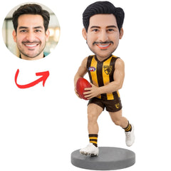 Hawthorn AFL Australian Football Player Running with Ball Custom Bobblehead