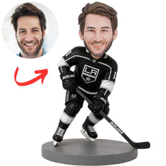 Los Angeles Kings Hockey Player in Black Uniform Custom Bobblehead