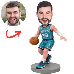 Charlotte Hornets NBA Basketball Player in Teal Uniform Custom Bobblehead