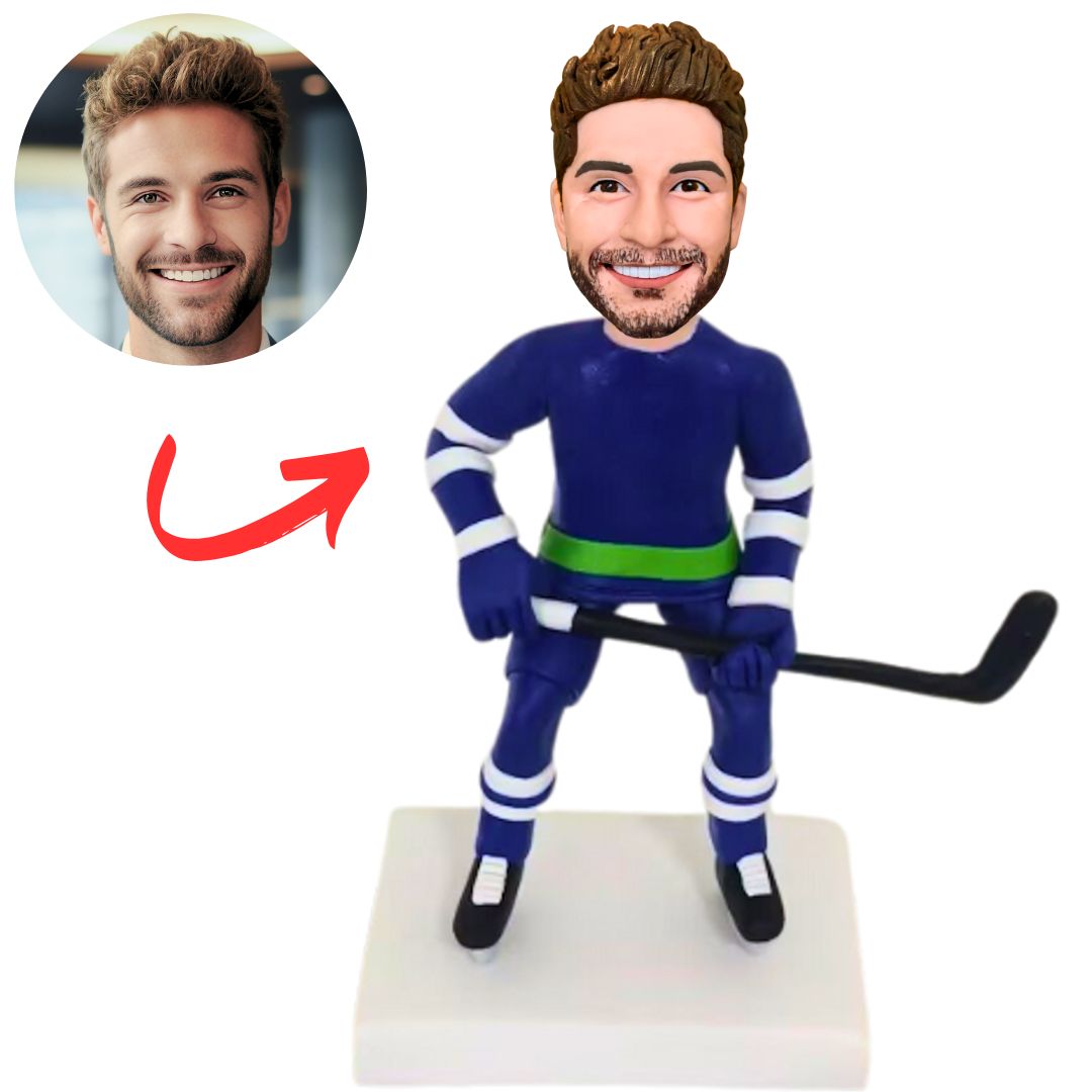 Hockey Player in Skates Custom Bobbleheads