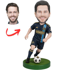 Philadelphia Union Soccer Player in Navy Kit Custom Bobblehead