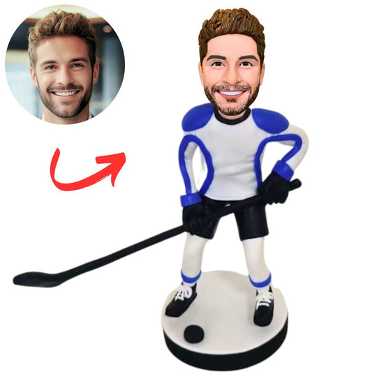 Happy Hockey Player Custom Bobbleheads