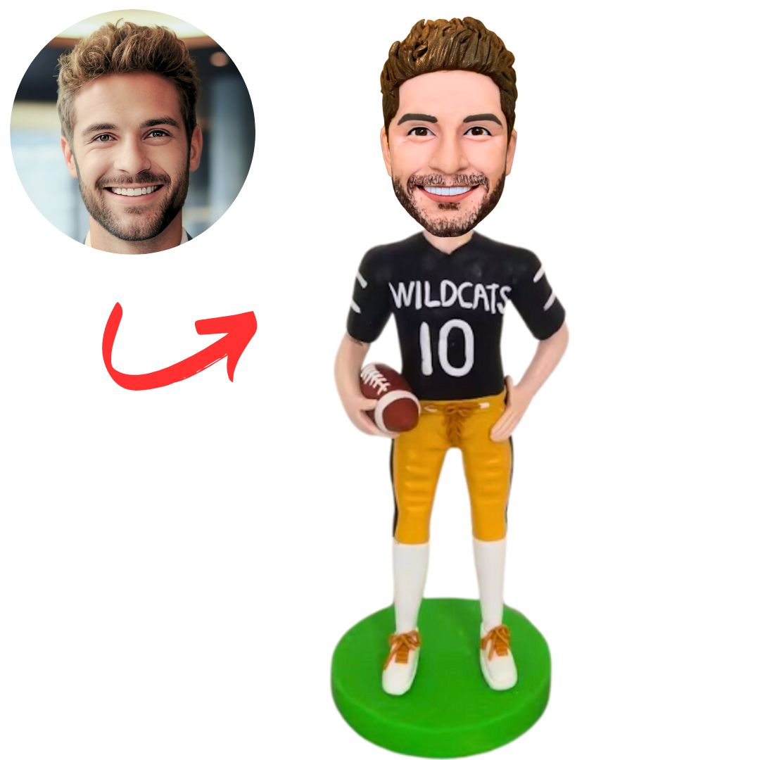 No. 10 Football Player Custom Bobbleheads