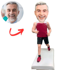 Red Shirt Sports Running Man Custom Bobbleheads