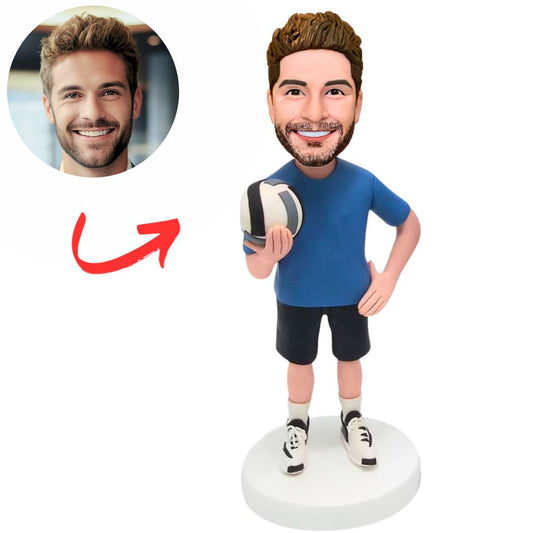 Man Holding Soccer Custom Bobbleheads