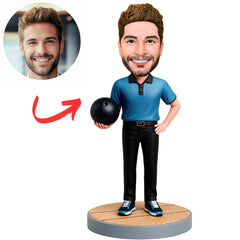 Man Holding Bowling Ball Custom Bobbleheads