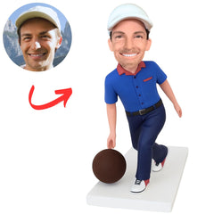 Man Playing Bowling Custom Bobbleheads Gifts