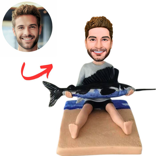 Fish Man Holding Tuna Custom Bobbleheads