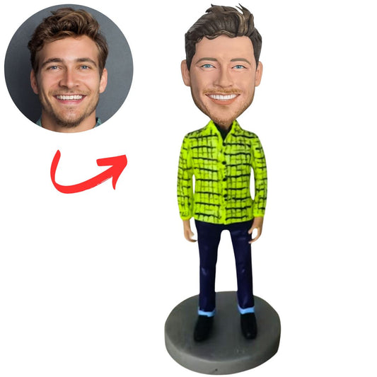 Green Coat Causal Man Custom Bobbleheads