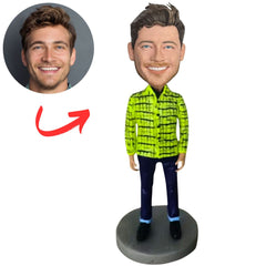 Green Coat Causal Man Custom Bobbleheads