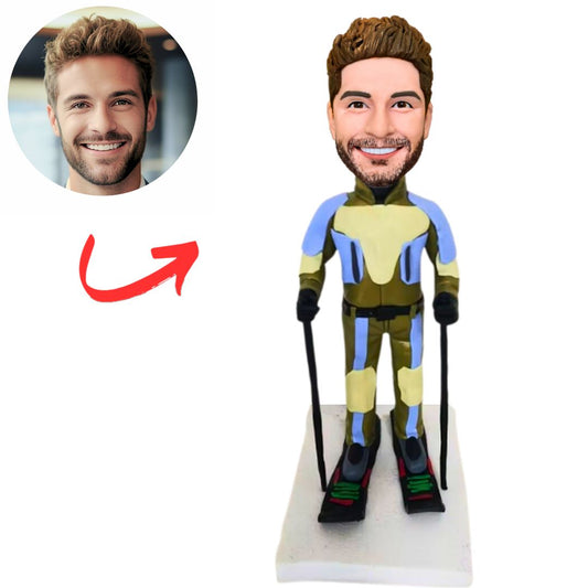 Man Skiing Custom Bobbleheads Gifts for Him