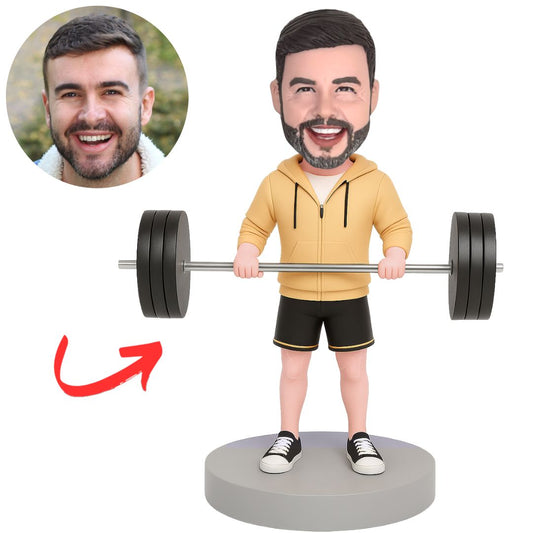 Custom Weightlifting Enthusiast Sports Bobbleheads