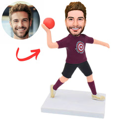 Custom Happy Softball Player Bobbleheads