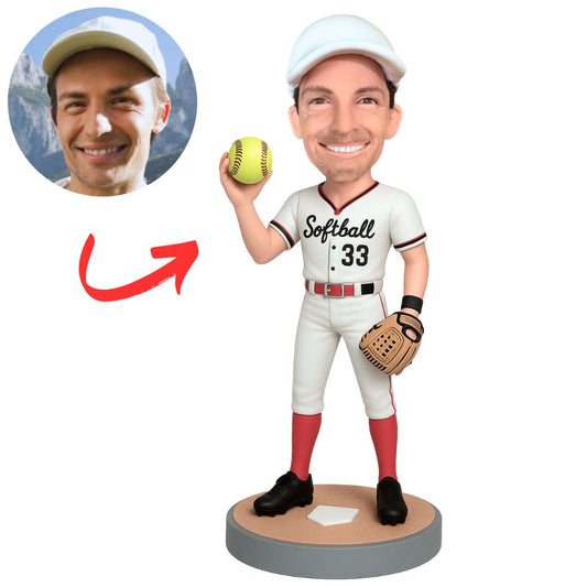Custom No. 33 Softball Player Bobbleheads