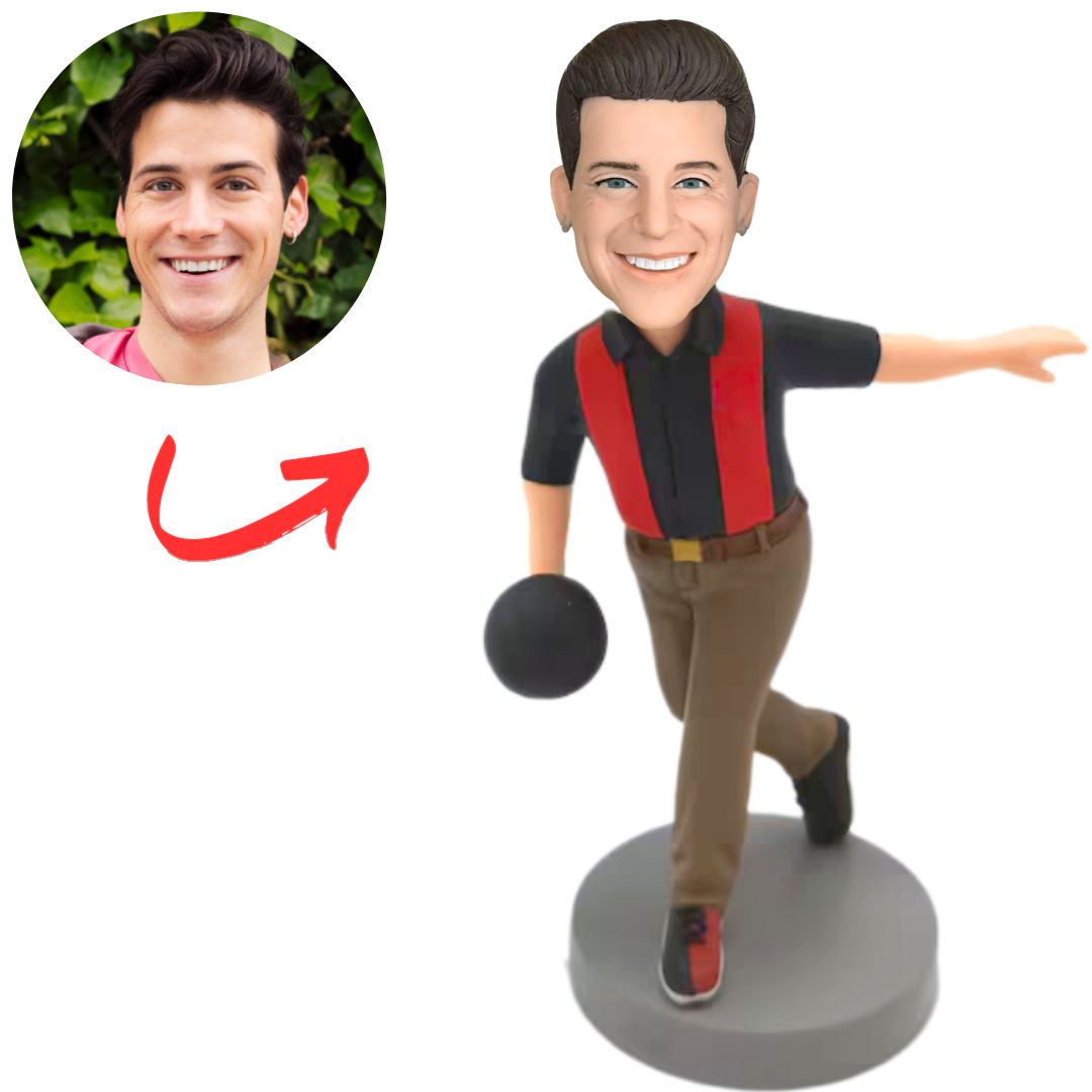 Male Bowling Player Custom Bobbleheads Gifts for Him