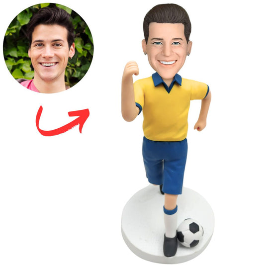 Yellow Shirt Soccer Player Custom Soccer Bobbleheads