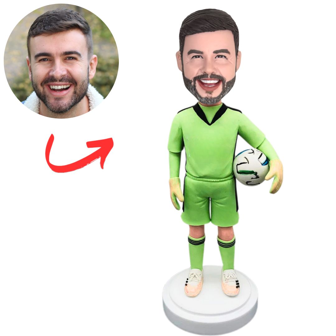 Green Suit Soccer Player Custom Sports Bobbleheads