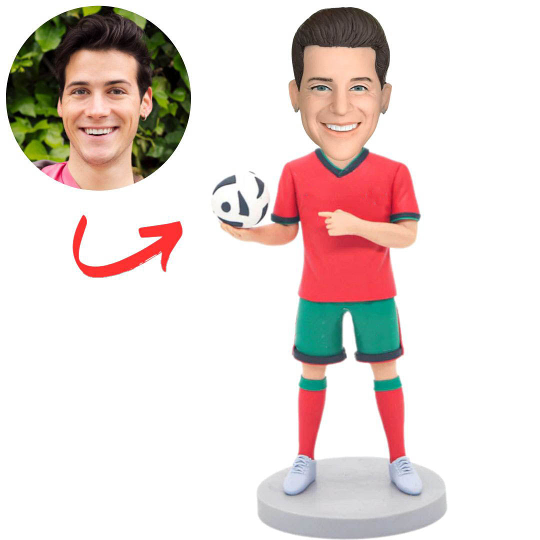 Red Shirt Soccer Player Custom Soccer Bobbleheads