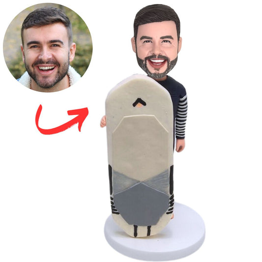 Surfer Man And Skateboard Custom Bobbleheads