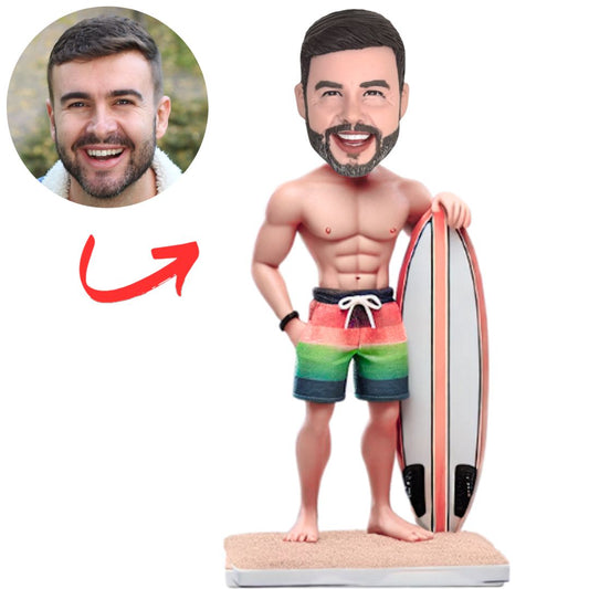 Handsome Surfer Man Custom Surfer Bobbleheads