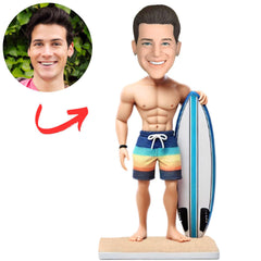 Cool Surfer Man Custom Surfer Bobbleheads
