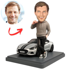Cool Man And Car Custom Car Bobbleheads