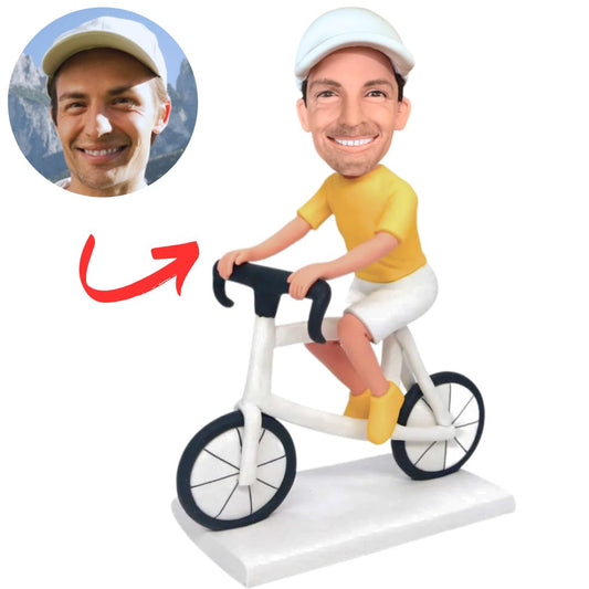Custom Man Riding Bicycle Bobbleheads Gifts